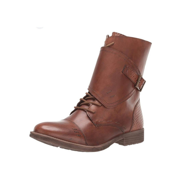 NEW Bedstu Womens Roan Deception Leather Wrap Over Combat Boots Size 8.5 Tan - Picture 2 of 9